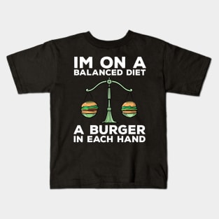 Funny Diet Burger Meme Weightloss Gym Workout Fitness Gift Kids T-Shirt